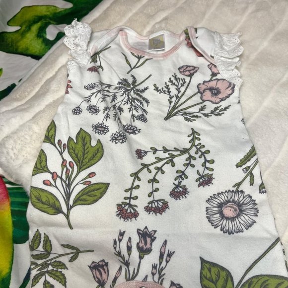 GUC $34 Tesa Babe 3-6M Girly Baby Infant Short Sleeve Floral Sleeper One Piece - Picture 5 of 9